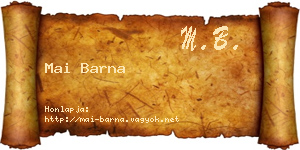 Mai Barna névjegykártya